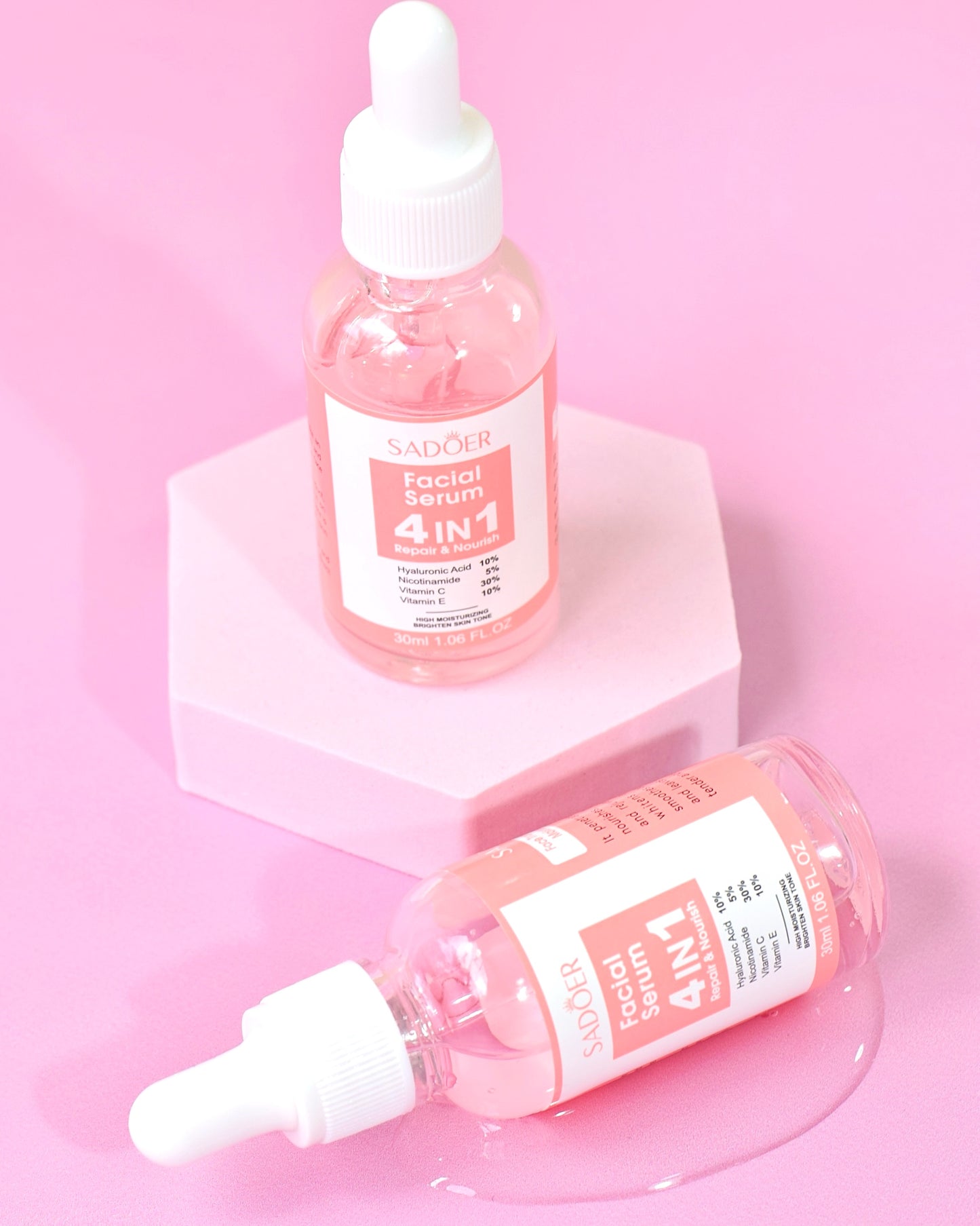 Sérum Facial 4-en-1 Hidratación + Luminosidad – Sadoer