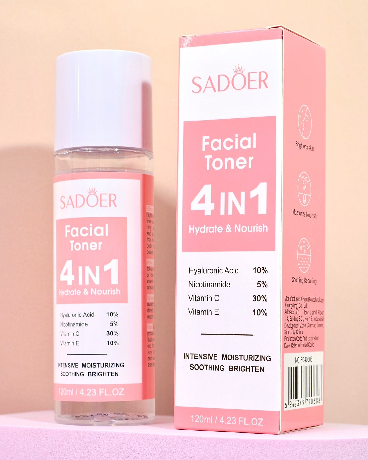 Tónico Facial 4 en 1 Hidratación, Luminosidad & Antioxidantes | Sadoer