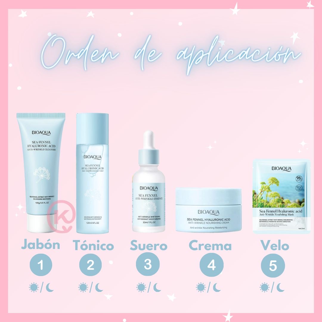 Kit Antiedad con Ácido Hialurónico Bioaqua piel firme y luminosa