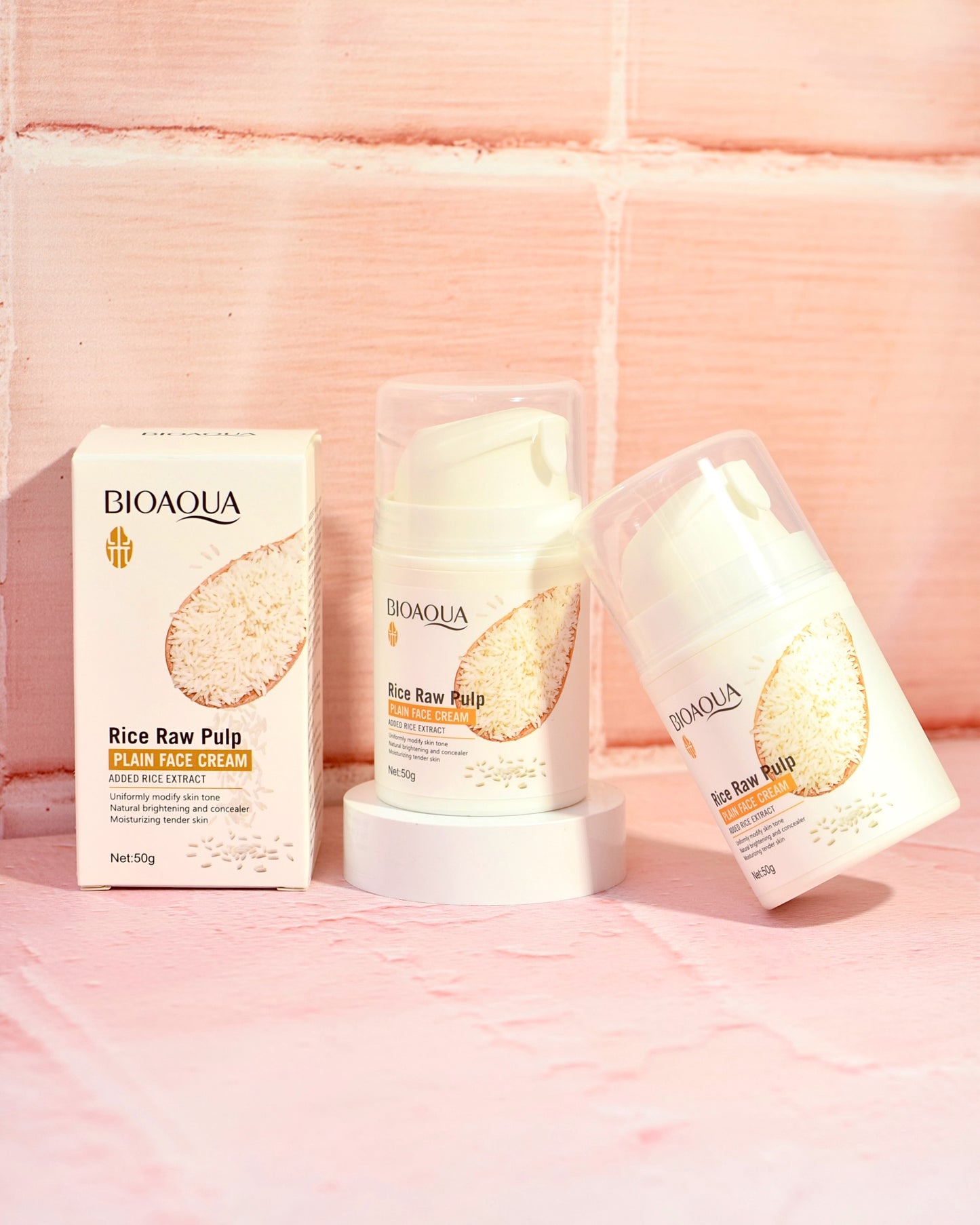 Crema Facial Aclarante con Extracto de Arroz Bioaqua