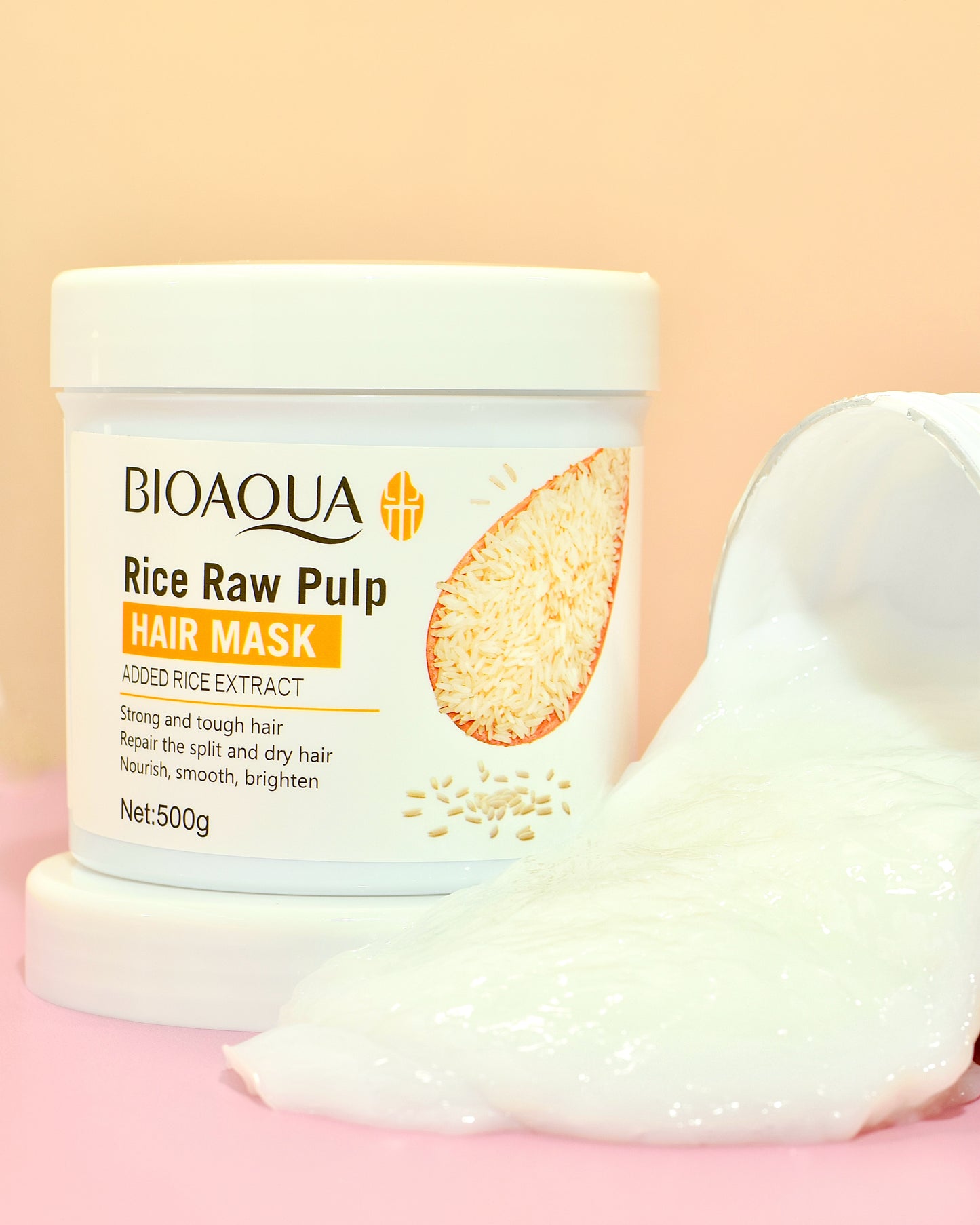 Mascarilla Capilar Bioaqua Rice Raw Pulp Reparadora y Nutritiva