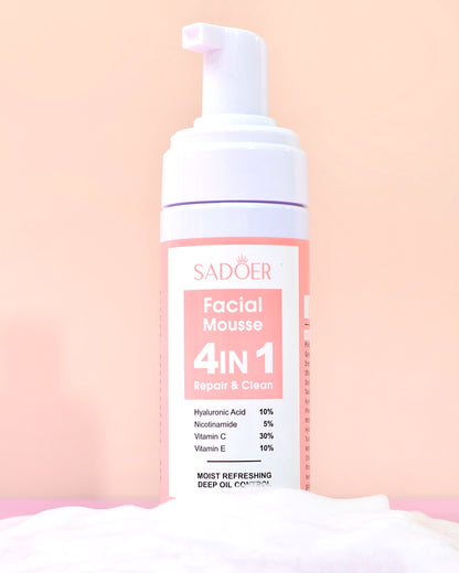 Espuma Limpiadora  4 en 1 Sadoer – Limpieza, Hidratación & Control de Grasa