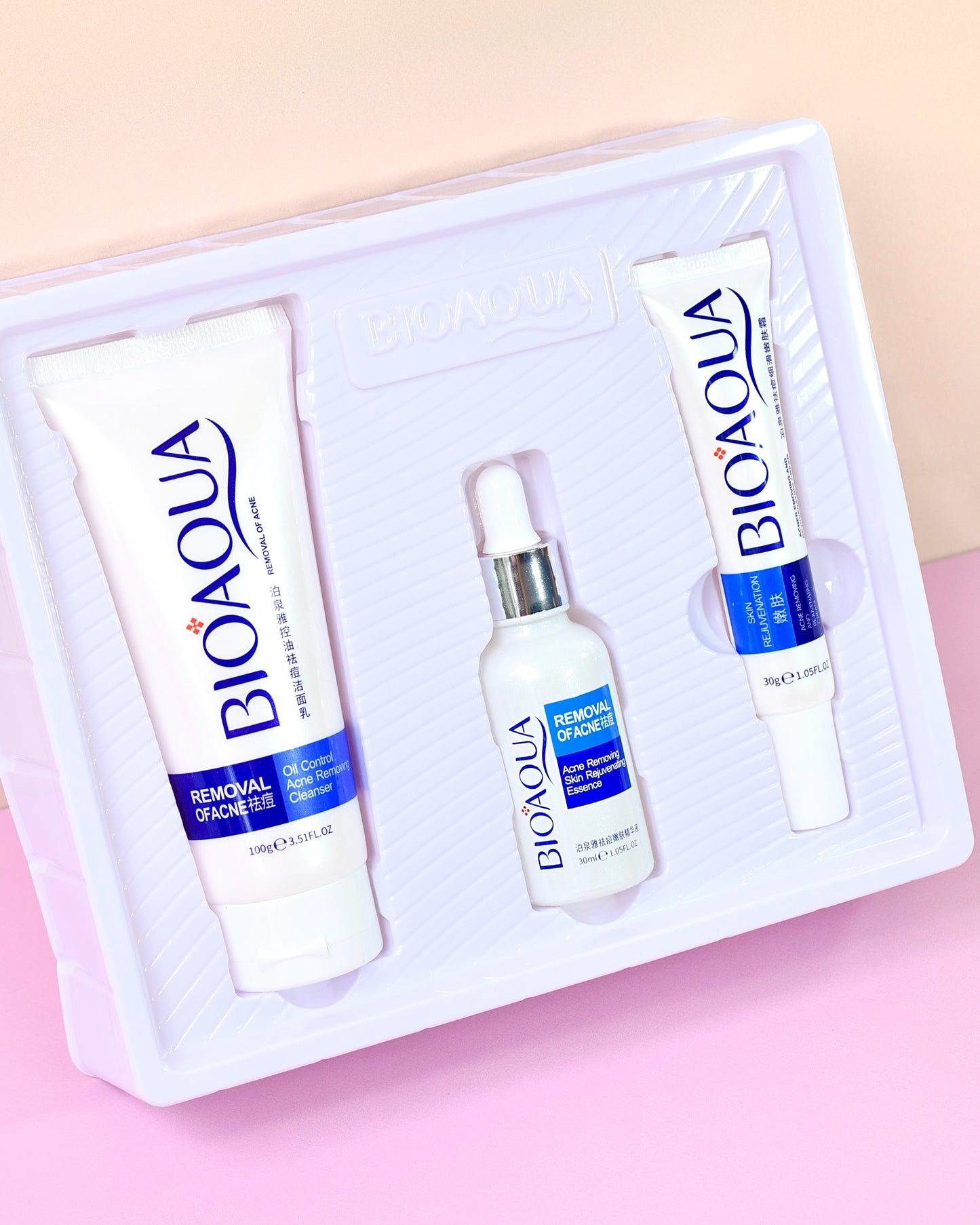 Kit Lujo Antiacné Control de Grasa & Reducción de Brotes – Bioaqua (x3)