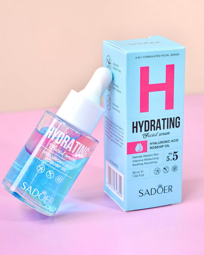 Suero Hidratante con Ácido Hialurónico & Rosa Mosqueta – Sadoer| Hidratación & Regeneración
