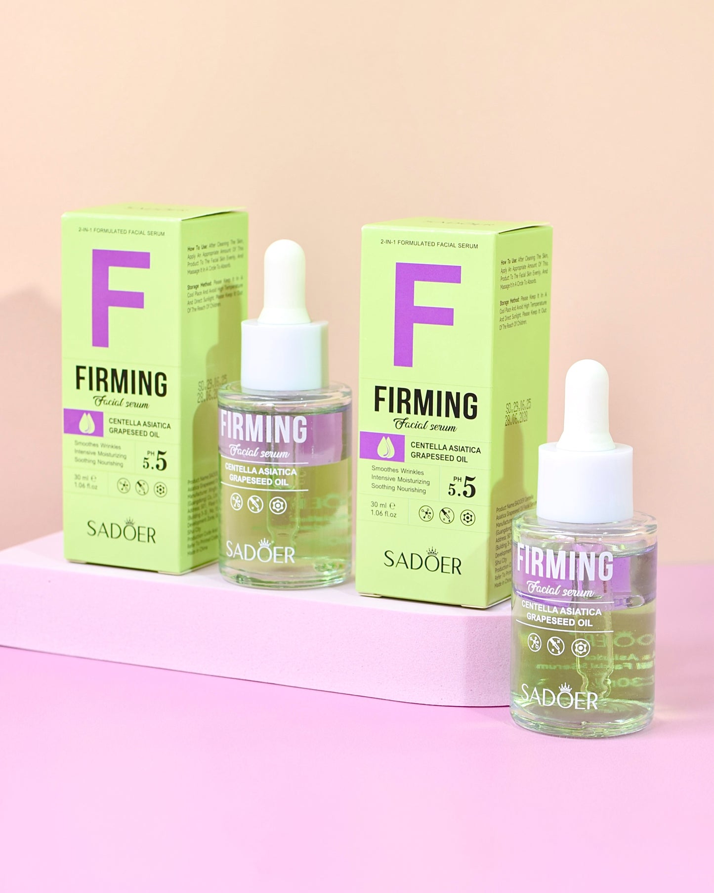 Suero Reafirmante con Centella Asiática & Aceite de Uva – Sadoer