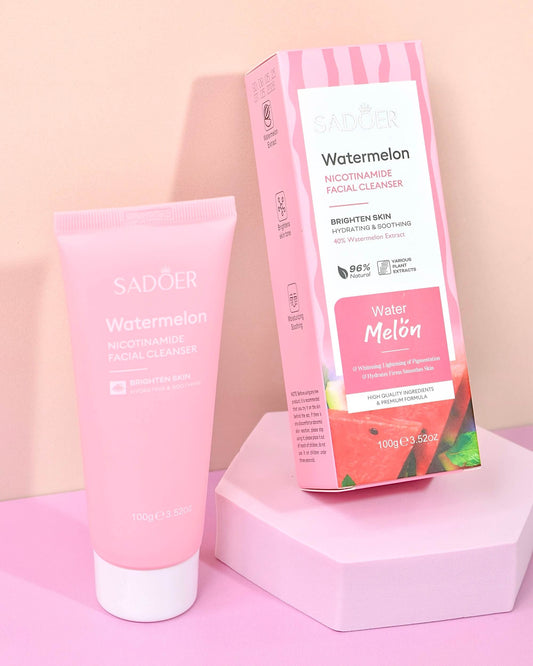 Jabón Facial Niacinamida + Sandía 40% Limpieza & Luminosidad – Sadoer (100 g)