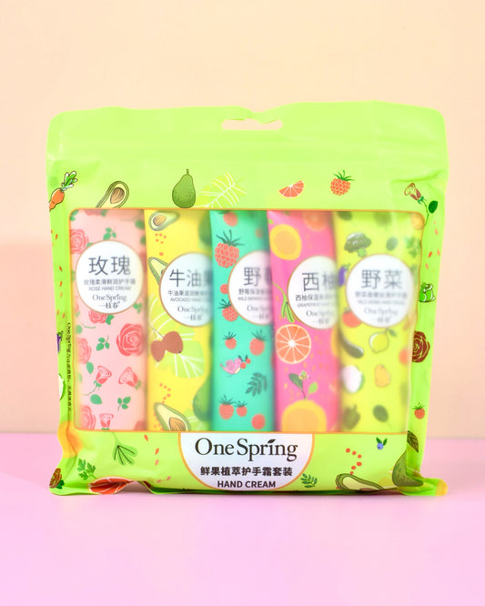 Kit Cremas de Manos OneSpring x5 – Hidratación Frutal Floral
