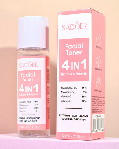 kit de skincare hidratación con espuma, tónico, sérum, crema y contorno de ojos