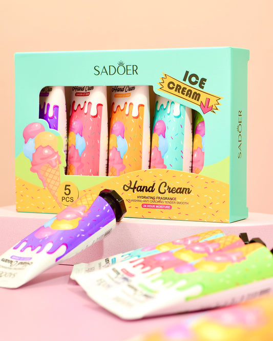 Kit de Cremas de Manos Sadoer Ice Cream x5 Hidratantes y Suavizantes