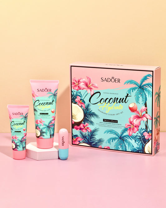 Kit de Cuidado Corporal Sadoer Coconut Hydrate Hidratante y Suavizante