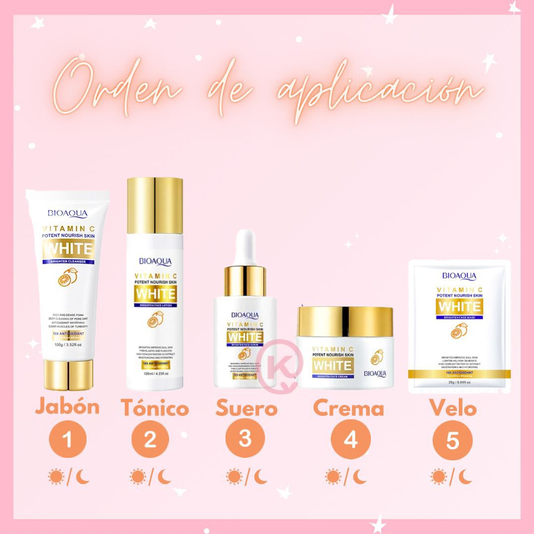 Combo Aclarante VitaminC White x 5 Productos Bioaqua