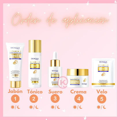 Combo Aclarante VitaminC White x 5 Productos Bioaqua